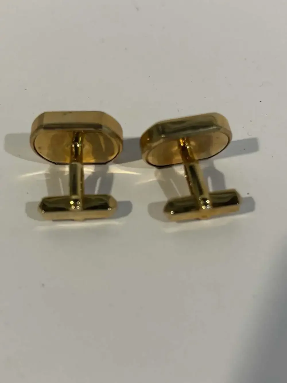 Vintage Swank Gold-Tone Cufflinks with Red Feathered Fly Fishing Lure Inset